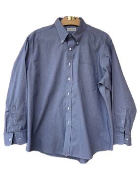 Hathaway | 90s Blue Houndstooth Button Down Shirt